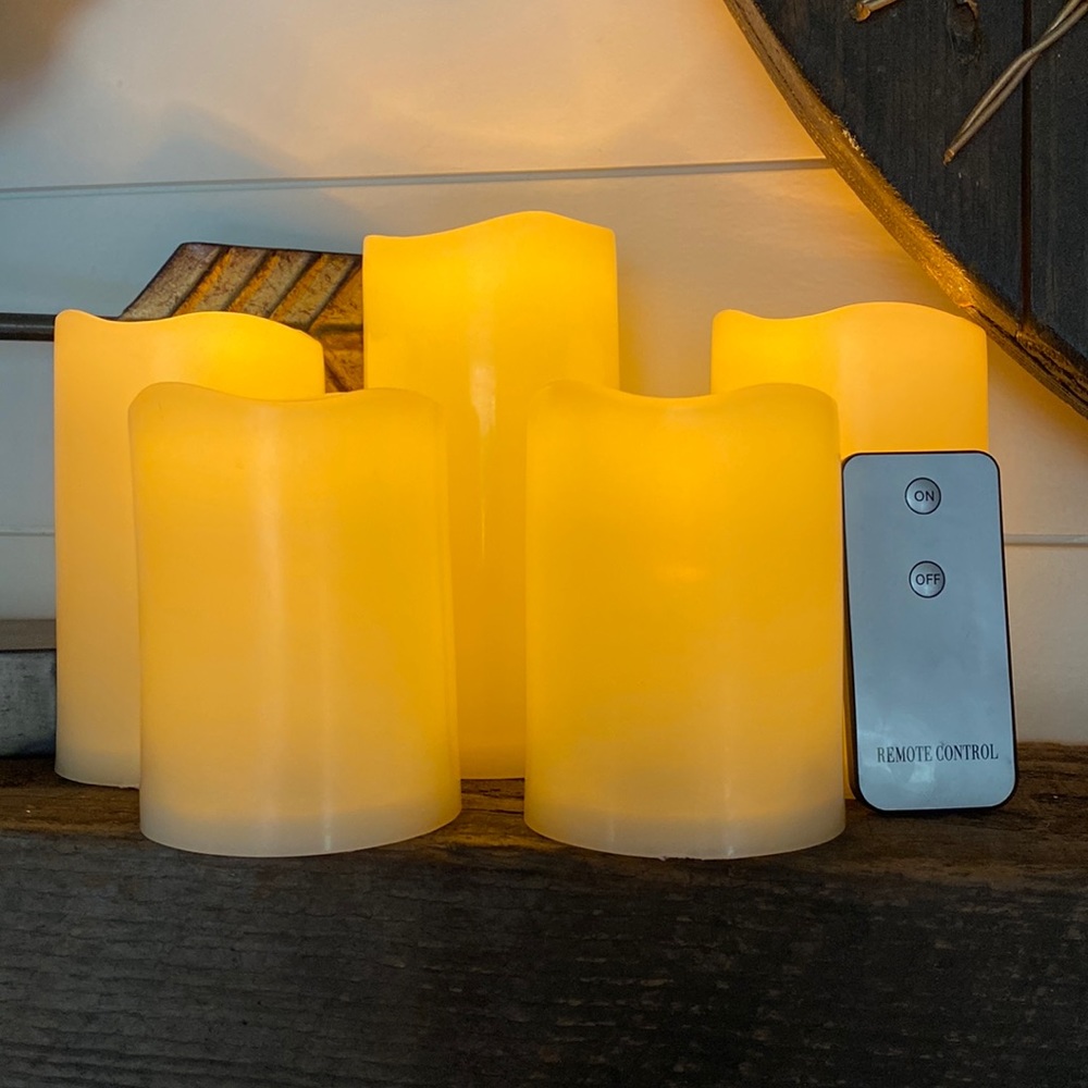 Flameless Candles set of 5 with remote